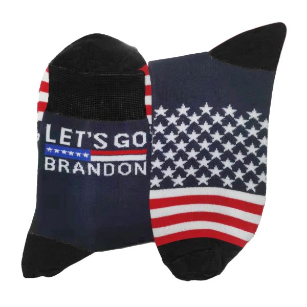 Let s Go Brandon Navy Socks For Cheap - Image 3