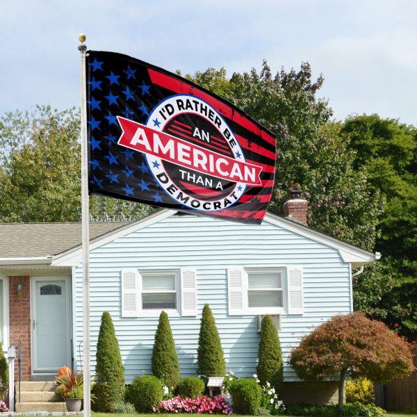 I d Rather Be An American Than Democrat 3 x 5 Flag For Discount - Image 3