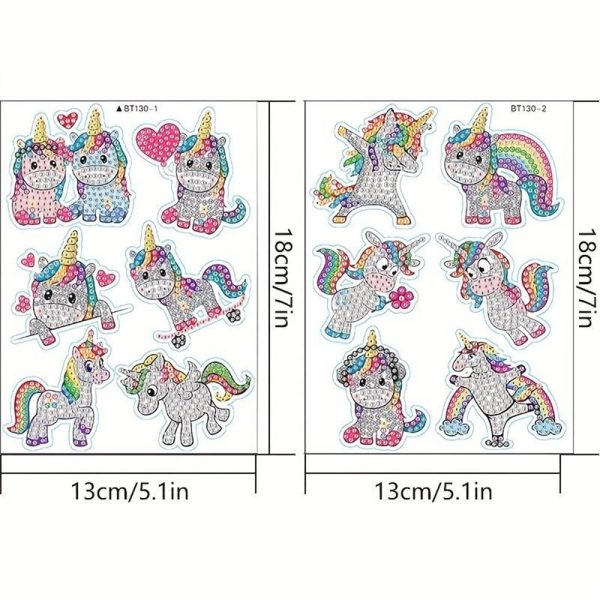 5D Diamond Painting 12 Unicorn Stickers Online Hot Sale - Image 2
