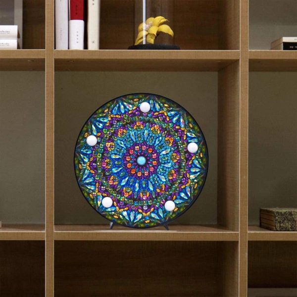 Diamond Painting LED Lamp Mandala Blue Hot on Sale - Image 3