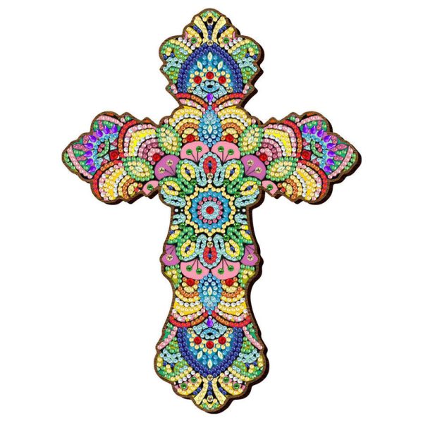 5D Diamond Painting Decorative Pendant Cross Flowers Discount