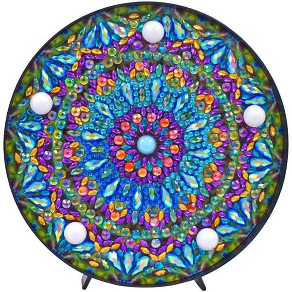 Diamond Painting LED Lamp Mandala Blue Hot on Sale - Image 5